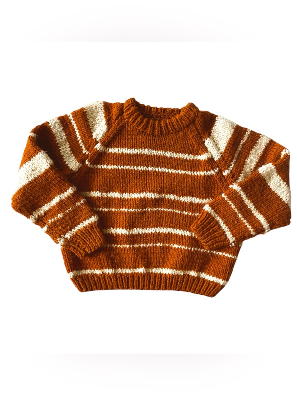 VINTAGE 70s 80s HANDMADE Sweater Knit Retro Stripe Cozy 4T Chunky
